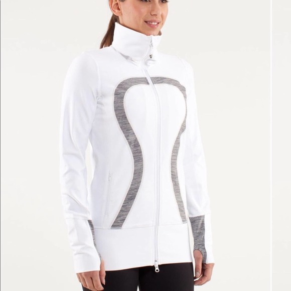 lululemon athletica Jackets & Blazers - Lululemon In Stride Jacket White/Grey Size 2
